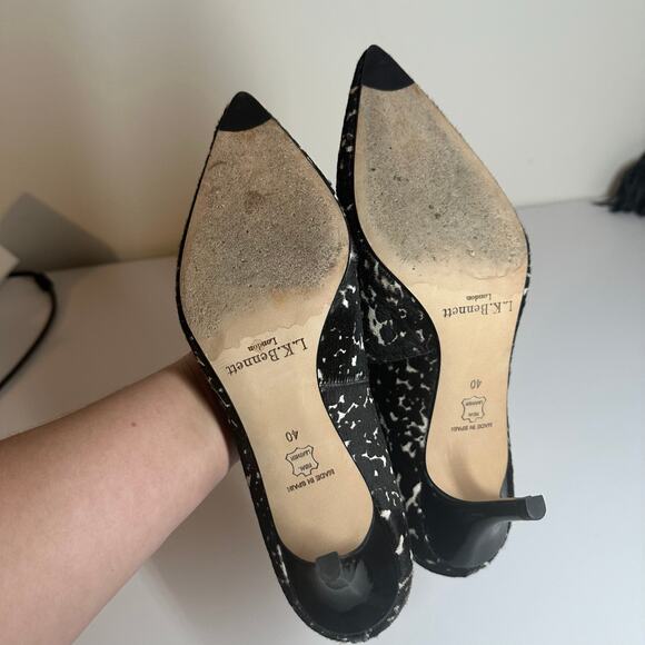 LK Bennett Calf Hair Cow Print Heels Pumps Size EU 40 US 10 Women's - Picture 9 of 14